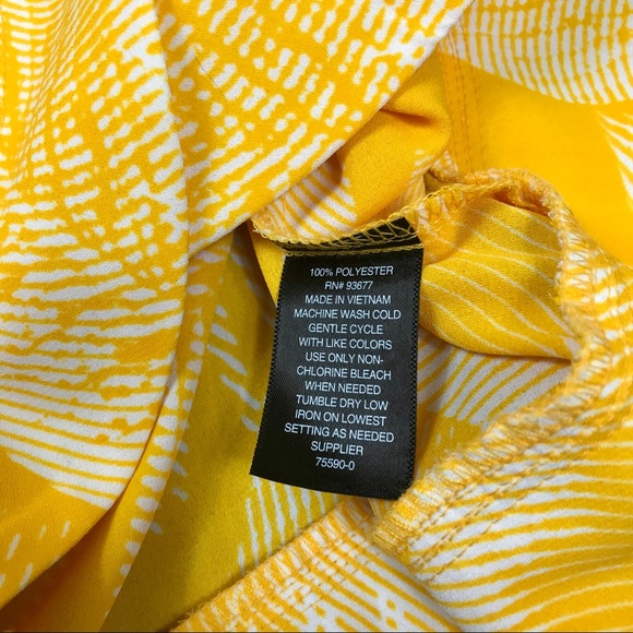 WORTHINGTON yellow palm print top - Picture 5 of 7